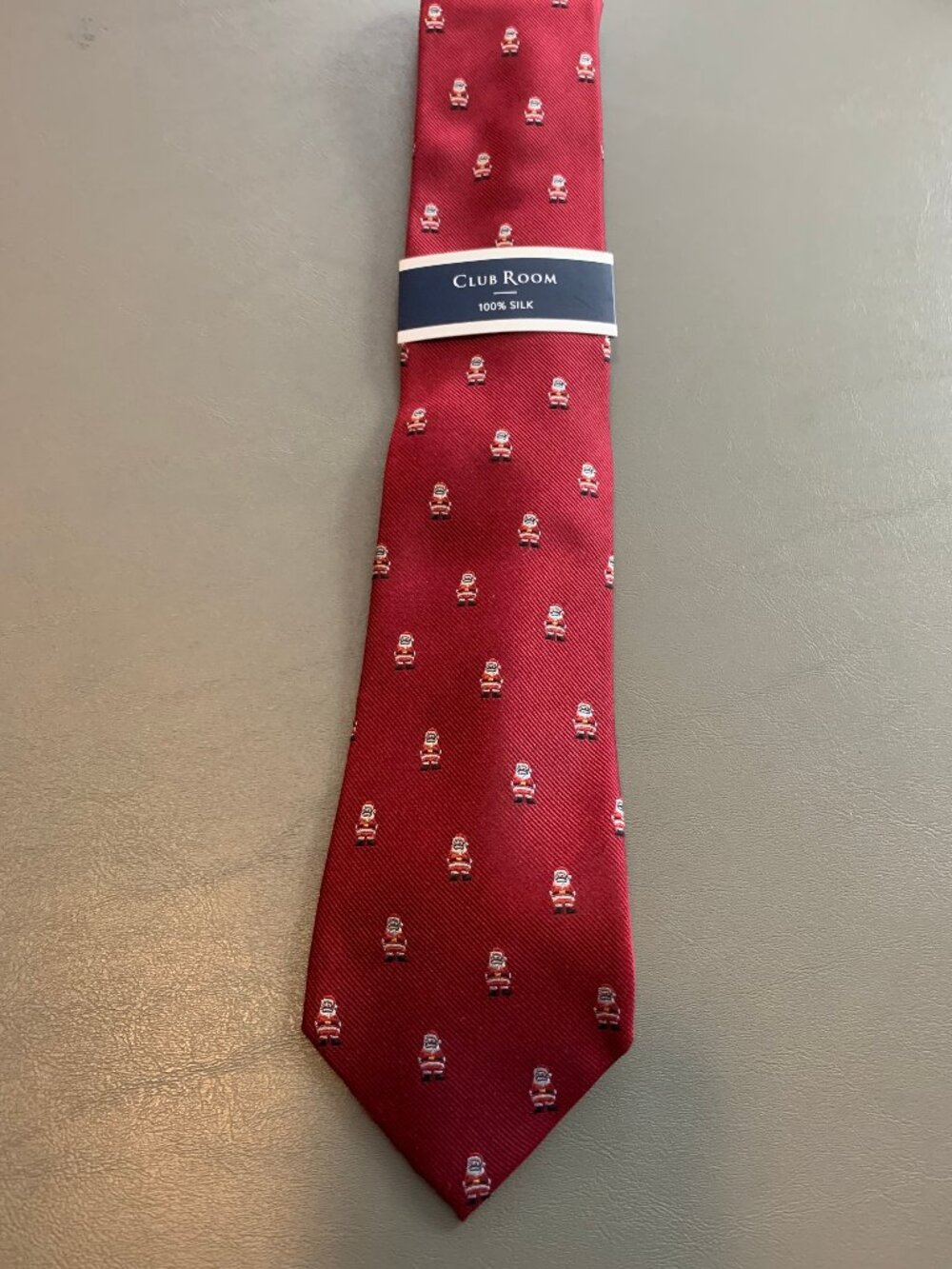 Club Room Men's 3.25'' 100% Silk Christmas Santa Claus Neck Tie, Red, One Size